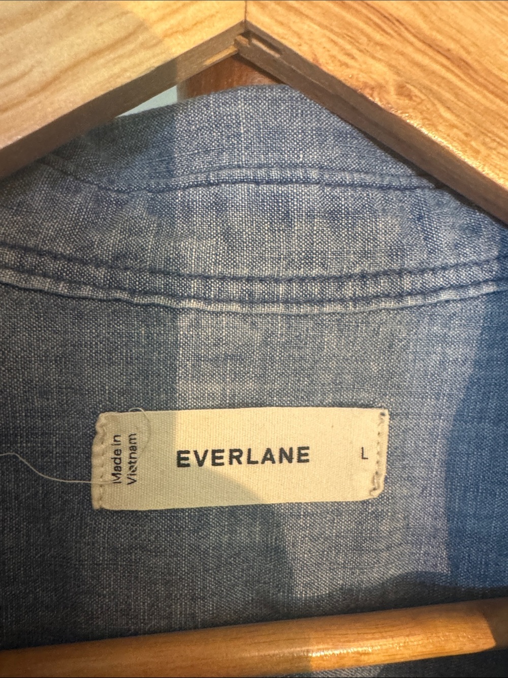 Everlane Blue Chambray denim cotton Midi Shirt Dress - Picture 2 of 7